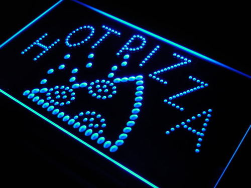 Hot Pizza Shop Cafe Bar Beer Neon Light Sign